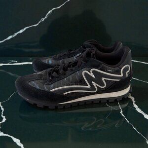 MARC JACOBS The Jogger Black Leather Suede Trainers Sneakers Size 41 / US 11
